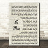 David Gray Be Mine Song Lyric Vintage Script Quote Print