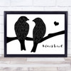 Alter Bridge Blackbird Lovebirds Black & White Song Lyric Print