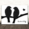 DJ Fresh feat Ella Eyre Gravity Lovebirds Black & White Song Lyric Print