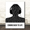 Pink Floyd Coming Back To Life Black & White Man Headphones Song Lyric Print