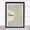 George Michael Fantasy Song Lyric Vintage Script Quote Print