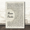 Jack Johnson Banana Pancakes Song Lyric Vintage Script Quote Print