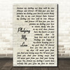 Marvin Gaye & Diana Ross Pledging My Love Song Lyric Vintage Script Quote Print