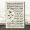 Michael Jackson You Are Not Alone Song Lyric Vintage Script Quote Print