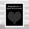 Marilyn Monroe Diamonds Are a Girl's Best Friend Black Heart Song Lyric Print