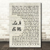 Ray LaMontagne Let It Be Me Song Lyric Vintage Script Quote Print