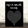 Justin Bieber Life Is Worth Living Black Heart Song Lyric Print