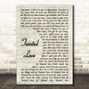 Soft Cell Tainted Love Song Lyric Vintage Script Quote Print