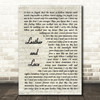 Stevie Nicks Leather And Lace Song Lyric Vintage Script Quote Print