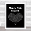 Abandoning Sunday Miles and States Black Heart Song Lyric Print