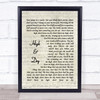 High & Dry Radiohead Script Quote Song Lyric Print