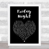 The Darkness Friday Night Black Heart Song Lyric Print