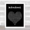 Justin Bieber Intentions Black Heart Song Lyric Print