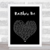 The Verve Rather Be Black Heart Song Lyric Print