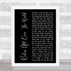 Status Quo Rockin' All Over The World Black Script Song Lyric Print