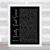 Barbra Streisand ft Bryan Adams I Finally Found Someone Black Script Song Lyric Print