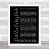 Barbra Streisand Don't Rain On My Parade Black Script Song Lyric Print