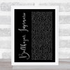 Frank Turner Balthazar, Impresario Black Script Song Lyric Print