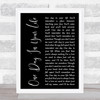 Michael Jackson One Day In Your Life Black Script Song Lyric Print