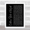 Chris Stapleton Outlaw State of Mind Black Script Song Lyric Print