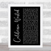 Toad The Wet Sprocket California Wasted Black Script Song Lyric Print