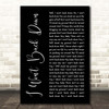 Tom Petty I Won't Back Down Black Script Song Lyric Print