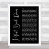 Tom Petty I Won't Back Down Black Script Song Lyric Print