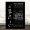 Tom Odell Grow Old With Me Black Script Song Lyric Print
