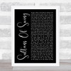 Dire Straits Sultans Of Swing Black Script Song Lyric Print