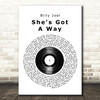 Billy Joel She's Got A Way Vinyl Record Song Lyric Quote Print