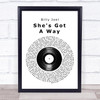 Billy Joel She's Got A Way Vinyl Record Song Lyric Quote Print