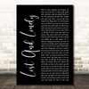 Aaron Lewis Lost And Lonely Black Script Song Lyric Print