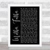 Journey Mother, Father Black Script Song Lyric Print