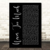 Luther Vandross Never Too Much Black Script Song Lyric Print