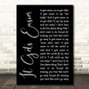 Willie Nelson It Gets Easier Black Script Song Lyric Print