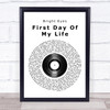 Bright Eyes First Day Of My Life Vinyl Record Song Lyric Quote Print