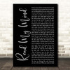 The Killers Read My Mind Black Script Song Lyric Print