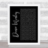 Tones And I Dance Monkey Black Script Song Lyric Print