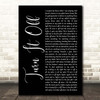 Paramore Turn It Off Black Script Song Lyric Print