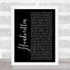 The Gaslight Anthem Handwritten Black Script Song Lyric Print