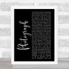 Def Leppard Photograph Black Script Song Lyric Print