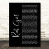 Hall & Oates Rich Girl Black Script Song Lyric Print