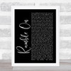 Led Zeppelin Ramble On Black Script Song Lyric Print