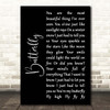 Lenny Kravitz Butterfly Black Script Song Lyric Print