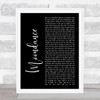 Van Morrison Moondance Black Script Song Lyric Print