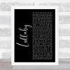 Lemar Lullaby Black Script Song Lyric Print