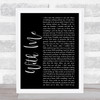 Sum 41 With Me Black Script Song Lyric Print