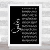 System Of A Down Spiders Black Script Song Lyric Print