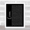 Lana Del Rey Carmen Black Script Song Lyric Print