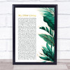 First Aid Kit My Silver Lining Gold Green Botanical Leaves Side Script Song Lyric Print